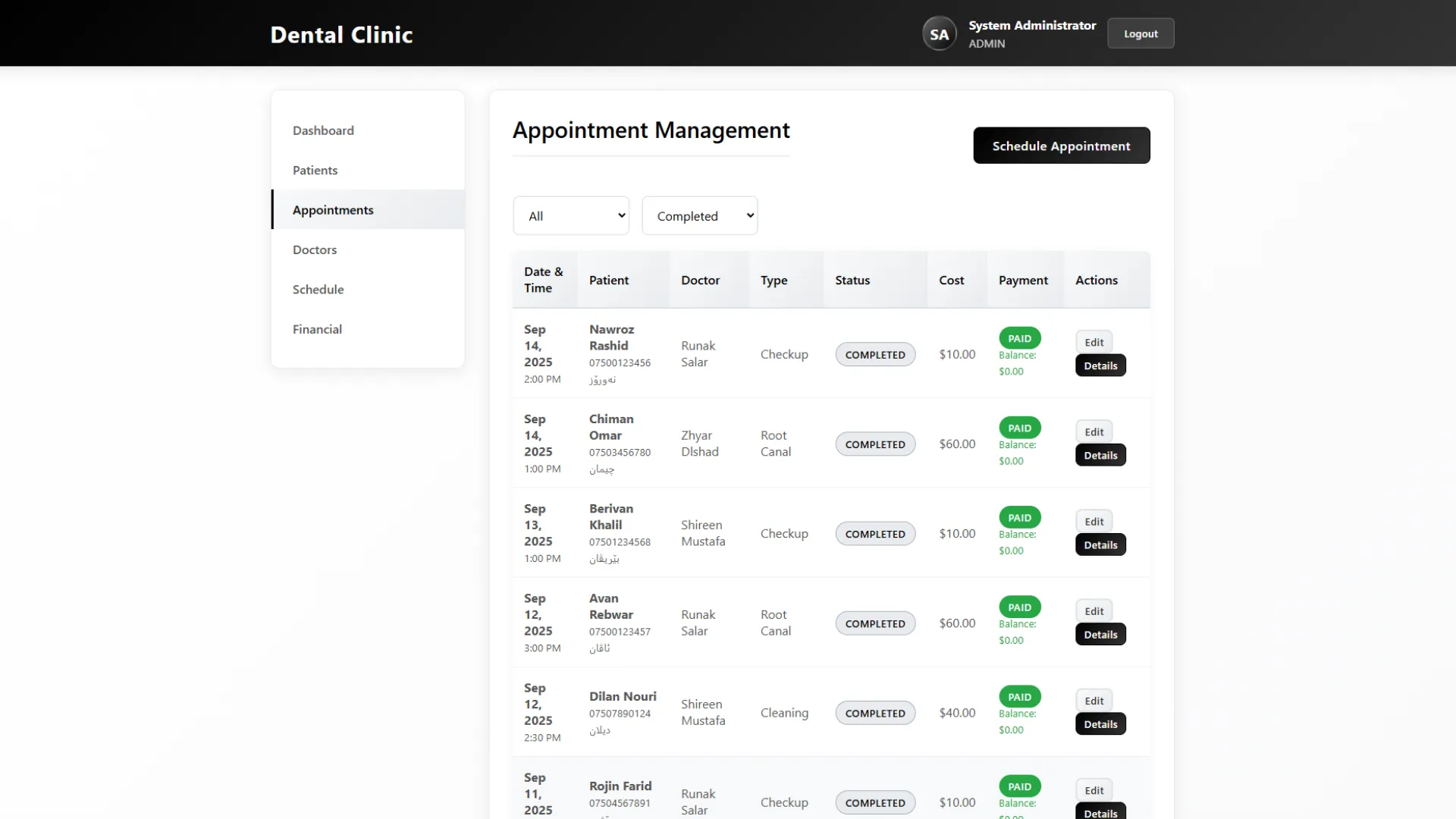 Appointment management