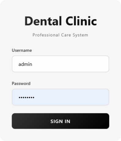 Login screen