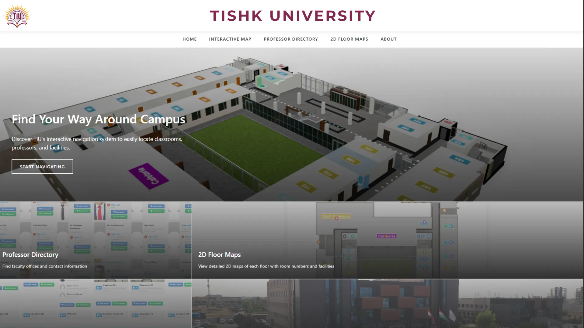 Application home page