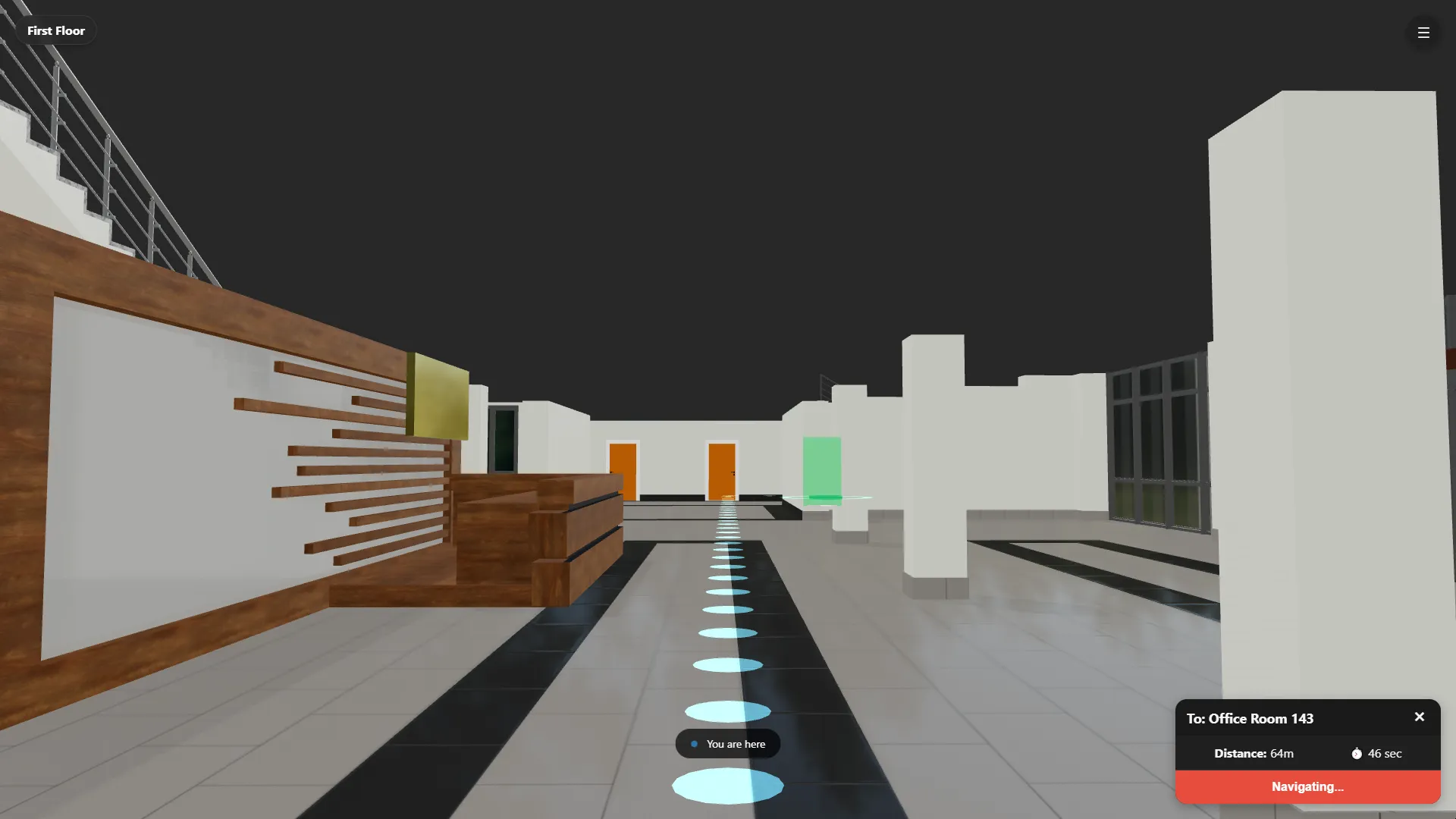 First-person navigation view