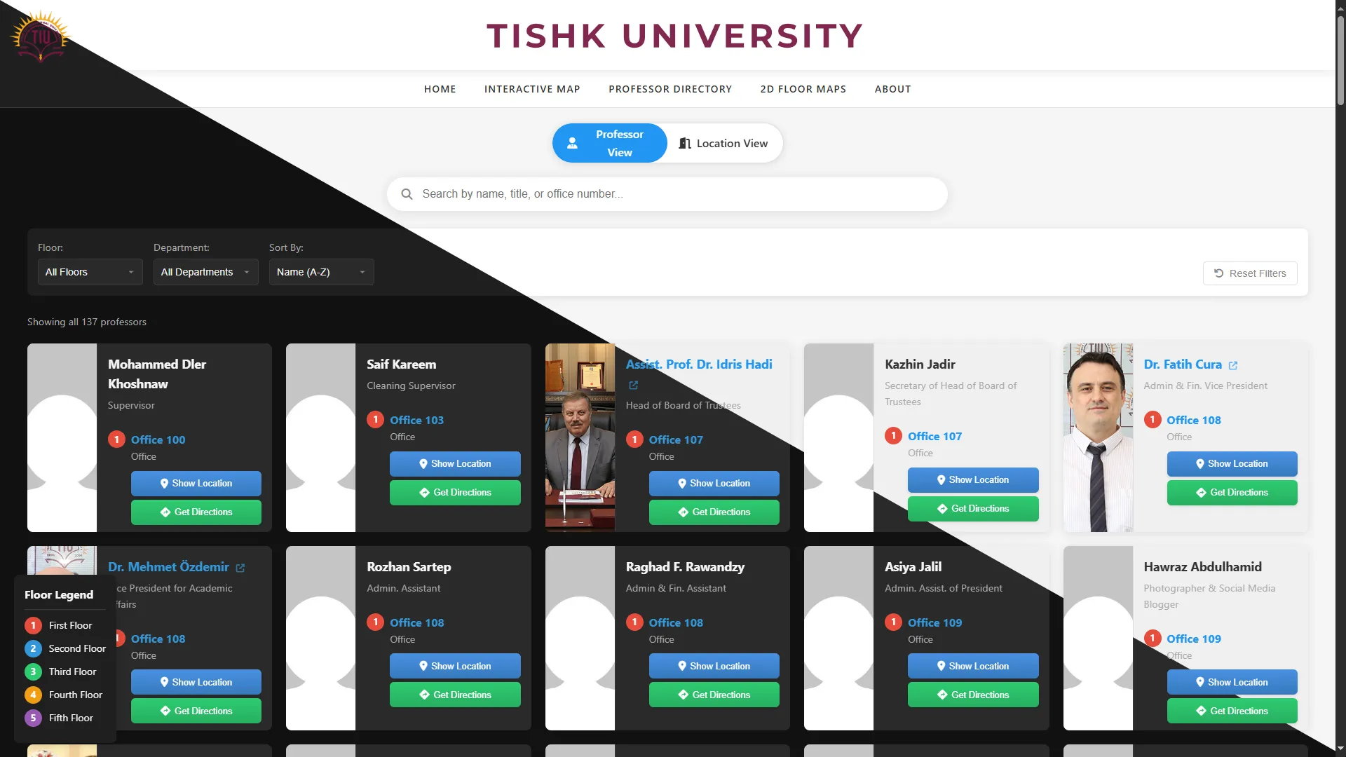 Professor directory