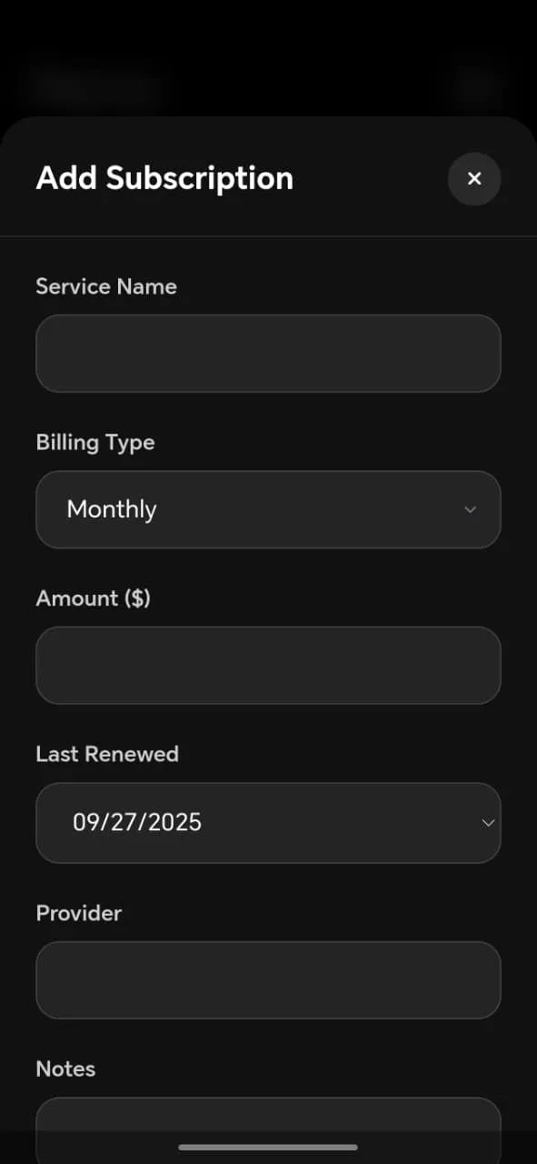 Adding a subscription