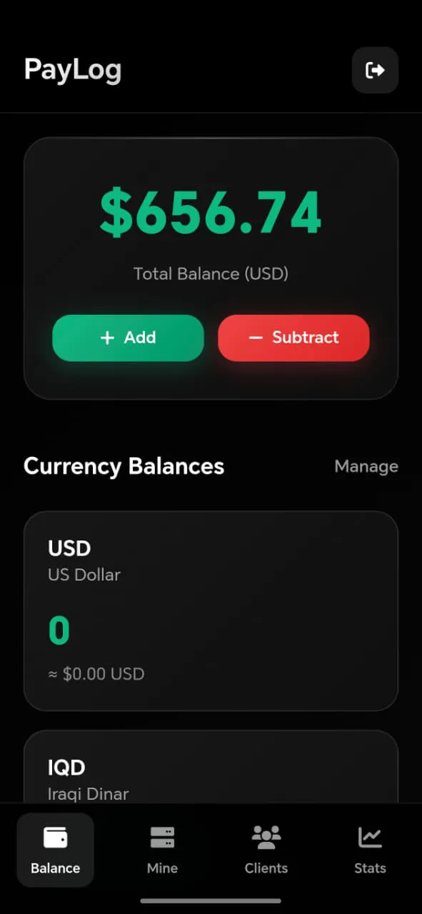 Balance overview