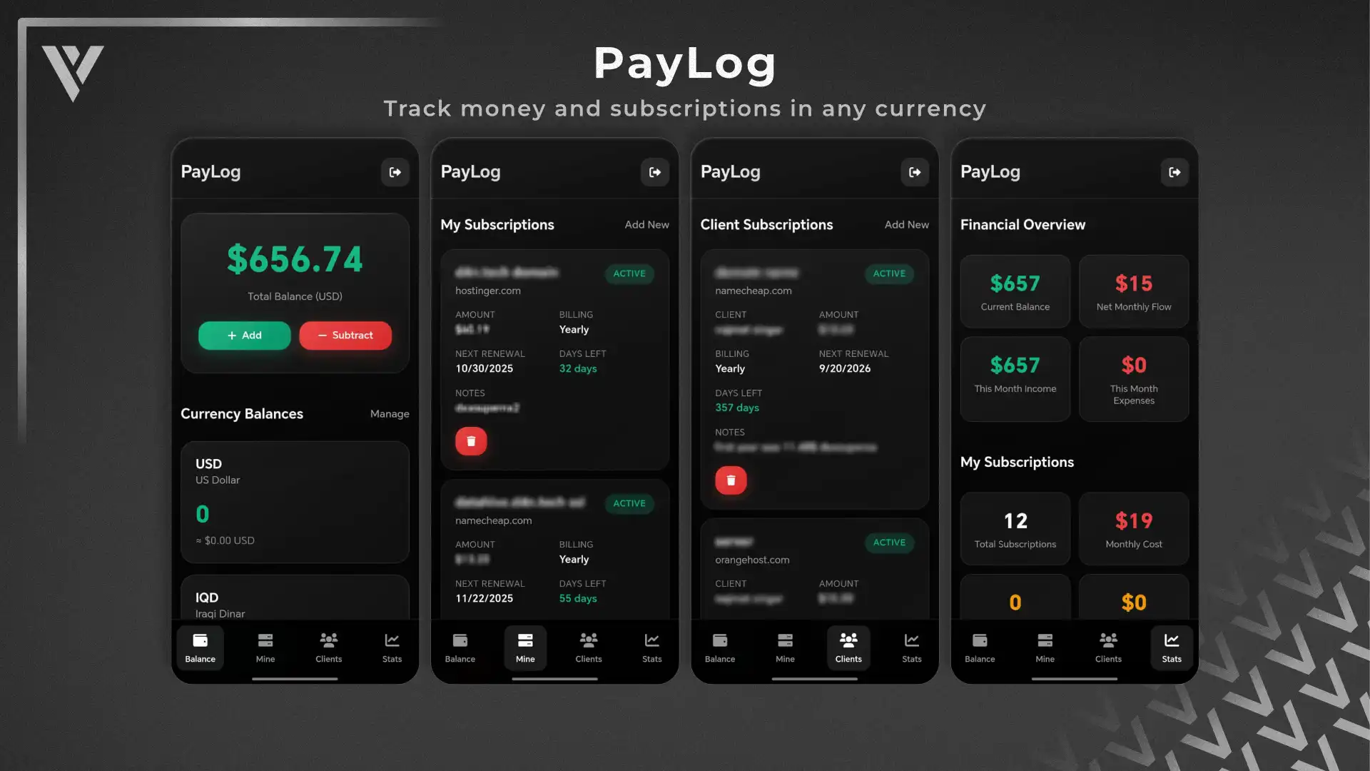 PayLog Multi-Currency Tracker