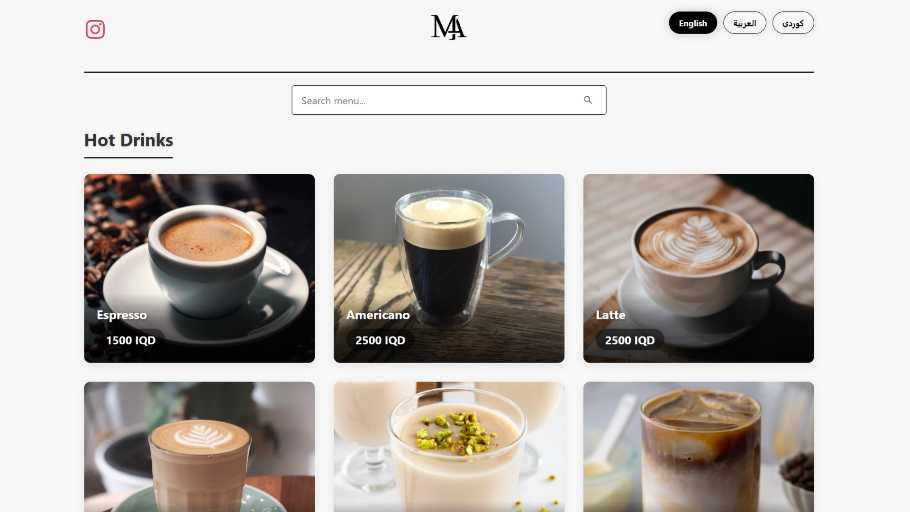 Restaurant Menu System